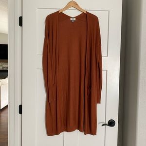 Long Rust-Colored Cardigan